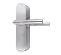 MS Beschläge Maniglia per porta in acciaio inox, per porta Münster - Maniglia per porta della stanza, WC, cilindro profilato e porta dell'appartamento - spazzolato opaco - maniglia della porta (non