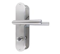 MS Beschläge Maniglia per porta Munster in acciaio inox - Maniglia per porta della stanza, WC, cilindro profilato e porta dell'appartamento - opaco spazzolato - Maniglia per porta - Maniglia per porta