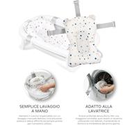 MS Cuscino Riduttore per Vasca Pieghevole Bianco con Stelle
