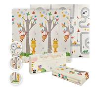 MS Fancy - Tappeto da gioco per bambini, 180 x 200 cm - Fronte-retro, Tappetino super imbottito (1,5 cm di spessore), Pieghevole e con Borsa per il trasporto