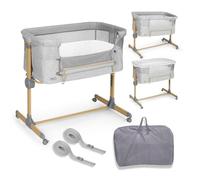 ms Minicla per letto Sleepy - Culla per letto regolabile multi-altezza, reclinabile, paramenti in stile Elephant e zanzariera di serie