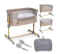 ms Minicla per letto Sleepy - Culla per letto regolabile multi-altezza, reclinabile, paramenti in stile Elephant e zanzariera di serie