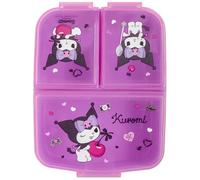 ms móvil shop Kuromi - Contenitore pranzo Kawaii | 3 scomparti, senza BPA, plastica resistente | Ideale per scuola, picnic o spuntino