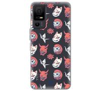 ms móvil shop Movilshop Custodia per [TCL 40 NXTPAPER 5G] Disegno Giapponese [Daruma, Kitsune Mask e Hannya Japon] Custodia in Silicone Flessibile Trasparente Gel Cover per Smartphone.