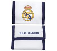 ms móvil shop Portafoglio ufficiale R Madrid Blanca | Design sportivo con scudo del club | Chiusura in velcro | Scomparti per carte e banconote | Accessorio unisex per dilettanti, bianco, De mano
