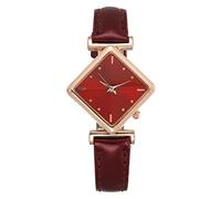 Ms. Orologi Casual Pelle Analogico Quarzo Orologio Ms. Orologio da polso Orologio Business Date Casual Orologio Parlare Orologi per le Donne, Rosso, misura unica