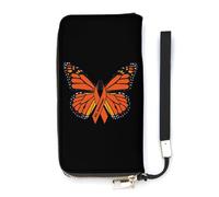 MS Portafoglio sottile da donna con farfalla per la consapevolezza della sclerosi multipla borsa lunga carino pochette da polso porta carte, Stile:, 20x10.5cm