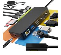 MS Surface Pro Docking Station Triple Display con HDMI 4K a 60Hz + VGA, Surface Dock 2 11 in 1 con adattatore di alimentazione per Microsoft Surface Pro 11/10/9/X/8/7/6/5/4/3, Surface Laptop 7-1