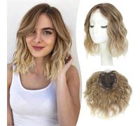 Ms Taj Topper per capelli da donna, 25 cm, con radici calde, miele, balayage, per capelli sottili e ondulati, per aumentare il volume dei capelli e nascondere la caduta dei capelli