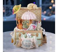 MS. WENNY Carillon a forma di gatto, regalo per donne, mogli, figlie, ragazze, fidanzate, compleanni, anniversari, San Valentino, regali per gli amanti dei gatti, carillon con castello nel cielo