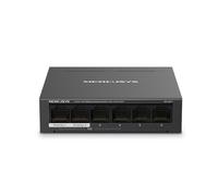 TP-Link Mercusys MS106LP PoE+ Switch 6 Porte con 4 PoE+, 30W per Porta PoE, 40W su Tutte le Porte, 802.3af/at, 2 Porte Uplink per Internet e NVR, Cassa in Metallo, Sdoppiatore Ethernet, Plug&Play