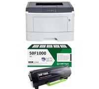 MS330DN Stampante laser MTI B&W, Ethernet e stampa fronte/retro automatica, con 1 cartuccia toner MICR modificata OEM 501 50F1000 MICR MTI per la stampa di assegni per piccole imprese (2 articoli)