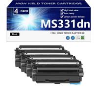 MS331dn Cartuccia Toner di Ricambio ad alta Capacità per Lexmark MS331dn MS431dn MS431dw MX331adn MX431adn MX431adw Stampanti, 3000 Pagine,Black-4 pack