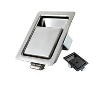 MS866-3 - Serratura a quadrangolare piatta in acciaio inox, 1 pezzo (Silver-no lock)