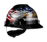 MSA 10079479 V-Gard Hard Hat Front Brim with Ratchet Suspension, Standard, American Eagle