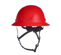 MSA 10250599 V-Gard H2 - Casco di sicurezza tipo 2 con ampio bordo, comodo e mentoniera integrata, non ventilato, taglia media standard, rosso
