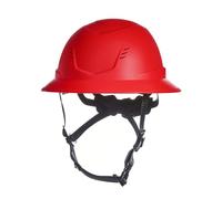 MSA 10250611 V-Gard H2 Casco di sicurezza a bordo completo tipo 2 - Sospensione a cricchetto confortevole, protezione contro gli urti rotanti MIPS, ventilato, medie standard, rosso