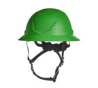 MSA 10250612 V-Gard H2 Casco di sicurezza a bordo completo tipo 2 - Sospensione a cricchetto confortevole, protezione contro gli urti rotanti MIPS, ventilato, taglia media standard, verde
