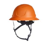 MSA V-Gard 10250598 V-Gard Casco di sicurezza a bordo integrale tipo 2 - Sospensione comoda a cricchetto e mentoniera integrata, non ventilata, taglia media standard, arancione
