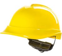 MSA V-Gard 200 - Casco protettivo con ventilazione per cantieri e industriali, comodo casco secondo DIN EN 397 per lavoro, colore giallo