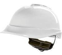 MSA V-Gard 200 - Casco protettivo con ventilazione per cantieri e industriali, comodo casco secondo DIN EN 397 per lavoro, colore: Bianco