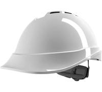 MSA V-Gard 200 - Casco protettivo con ventilazione per cantieri e industrie, comodo casco a norma DIN EN 397 per lavoro, bianco