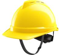 MSA V-Gard 500 - Casco protettivo non ventilato per cantieri e elettricisti, robusto secondo DIN EN 397 per lavoro, colore: Giallo