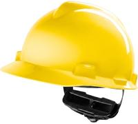 MSA V-Gard Casco da cantiere - casco protettivo non ventilato per cantiere & elettricisti - Casco leggero conforme alla norma DIN EN 397 per il lavoro - Giallo