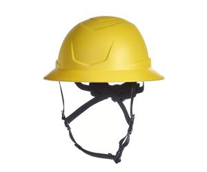 MSA V-Gard V-Gard 10250595 V-Gard Casco di sicurezza a bordo integrale tipo 2 con sospensione a cricchetto comoda e mentoniera integrata, non ventilata, misura media standard, giallo