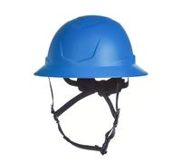 MSA V-Gard V-Gard 10250596 V-Gard Casco di sicurezza a bordo integrale tipo 2 con sospensione a cricchetto comoda e mentoniera integrata, non ventilata, misura standard media blu
