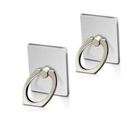 Msagkah 2Pcs Telefono Cellulare Impugnature, Rotazione di 360 ° Telefono Anello Titolare, Telefono Cellulare Supporto per iPhone Samsung e Tutti Gli Smartphone (Quadrato-Argento)