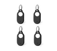 Msagkah 4 pezzi custodie in silicone per Samsung Galaxy SmartTag 2, 4 custodie con portachiavi compatibili con SmartTag 2 (nero)