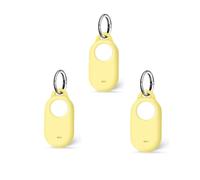 Msagkah Custodia per Samsung Galaxy SmartTag 2, confezione da 3 custodie protettive in silicone leggere antigraffio - Vestibilità precisa, compatibile con SmartTag 2 2023 (giallo)