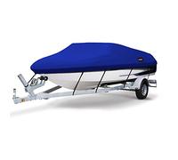 MSC - Copertura per barche rimorchiabili, in poliestere Oxford resistente, per barche con scafo a V, tri-scafo e runabout (modello C, lunghezza 487,6-564 cm, larghezza baglio max 239 cm, blu oceano)
