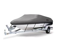MSC - Copertura per barche rimorchiabili, in poliestere Oxford resistente, per barche con scafo a V, tri-scafo e runabout (modello D, lunghezza 518-579 cm, larghezza baglio max 244 cm, grigio scuro)