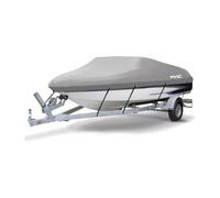 MSC Heavy Duty Oxford Ployester Made Trailerable Boat Cover,Fits V-Hull,Tri-Hull, Runabout Boat Cover (Model B - Length:14'-16' Beam Width: up to 90", Gray)