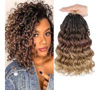 Mscat 10 Inch Pre Looped Ocean Wave Crochet Hair 8 confezioni Boho Ocean Braids Pre Twisted Synthetic Deep Wavy Crochet Hair for Women 1B3027#