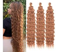 Mscat 18 Inch Ocean Wave 3 Pack Crochet hair Extexsions Long Braids Brown Deep Wave sintetico capelli ricci Braiding hair for Black Women 30#