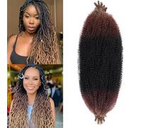 Mscat 20 Inch Pre-Separated Springy Afro Twist Hair 8 confezioni Marley Twist Uncinetto Braiding Synthetic Hair Extensions (8 Strands/Pack,1B3027#)