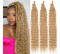 Mscat 24 Inch Ocean Wave 3 Pack Crochet hair Extexsions Long Braids Brown Deep Wave sintetico capelli ricci Braiding hair for Black Women 27#