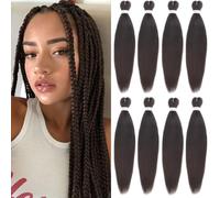 Mscat 26 pollici, 8 confezioni di capelli pre-allungati, colore marrone scuro, pre-allungato, capelli sintetici, prestretch, extension per capelli a caldo (4#)