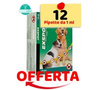 Msd Exspot 1 ml 6 / 12 / 18 Pipette per Cani da 2,5 kg a 40 kg Antiparassitario