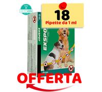 Msd Exspot 1 ml 6 / 12 / 18 Pipette per Cani da 2,5 kg a 40 kg Antiparassitario