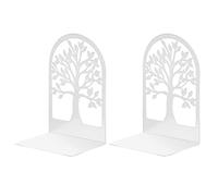 MSDADA 1 Paia Fermalibri per Mensole, Reggi Libri per Libreria, Porta Libri in Metallo, Ferma Libri da Scaffale, Ufficio in Reggilibri, Fermalibri Design per Casa, Biblioteca, Scuola(Bianco)