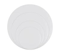 MSDADA-Basi per Torte Cake Board,Sottotorta Tondo in Artone 6/ 8/10 inch,Sottotorta Rotondi Tamburo per Torta con 16 Tasselli Naturali e 2 Corone di Carta Dorate per Torta,Pizza Decorazione per Feste