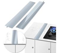 MSDADA- Cucina Silicone Stufa Contatore Gap Cover, 2pc Coperture in Silicone per Fessure, Gap Filler per Cucina, Stufa,Contatore e Lavasciuga (Grigio, 25in)