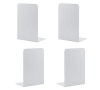 MSDADA Fermalibri in metallo L, 102 x 203 x 135 mm, 2 paia di supporti CD per bambini, libreria per scuola, casa, ufficio, biblioteca decorativi (bianco)