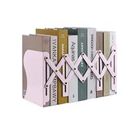 MSDADA Fermalibri Regolabile in Espandibile, Fermalibri in Metallo, Antiscivolo,Retrattile, per Libri, Scrivania,Scuola, Riviste, per Ufficio, Scuola, Biblioteca(Macaron Rosa)