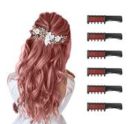 MSDADA, Gessetti per capelli con pettine applicatore, dai colori vivaci, temporanei, per bambini dai 5 anni in su, con spray fissante, per capodanno, feste, cosplay, fai da te (rosso)