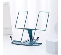 MSDADA-Supporto da Lettura con Staffa in Metallo, Multifunzione, Regolabile, per Studio, Libro, Riviste, Menù, iPad, Ricettario, Note, Ufficio, Scuola, Prezzo Studentesco (Blu Morandi)